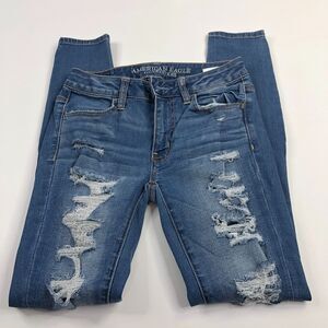 AE Jegging 2 (Act 25W 29L) American Eagle Denim Distressed Ripped Jeans